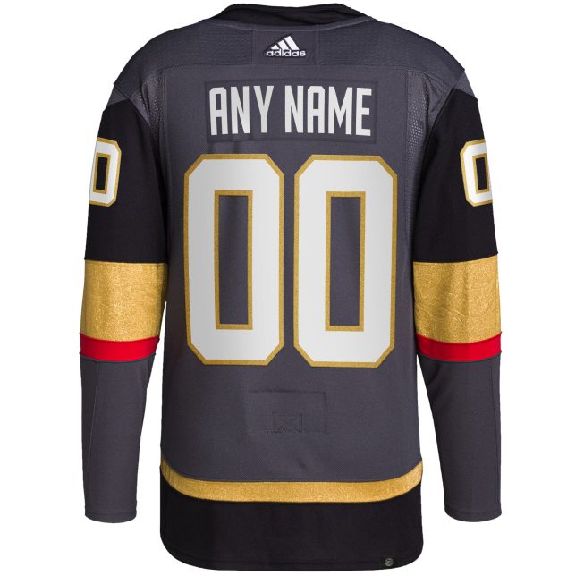 Vegas Golden Knights Alternate Primegreen Authentic Custom Jersey - Gray - Image 3
