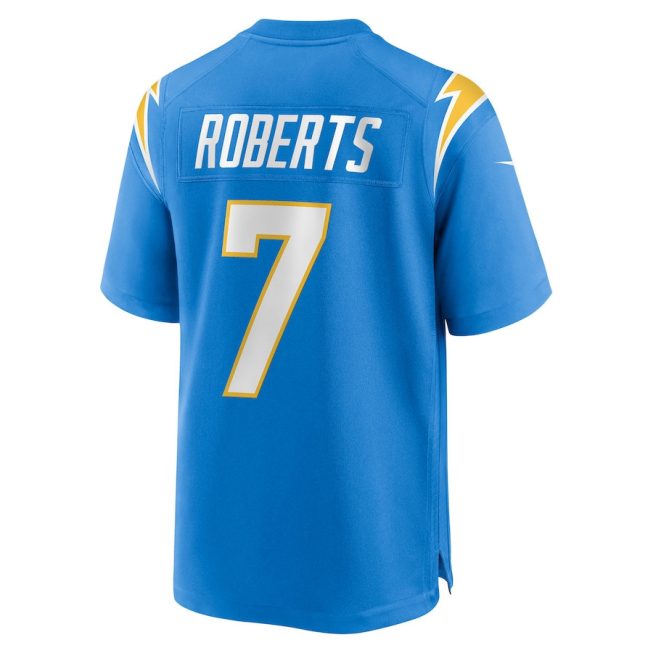 Andre Roberts 7 Los Angeles Chargers Men Game Jersey - Powder Blue - Image 3