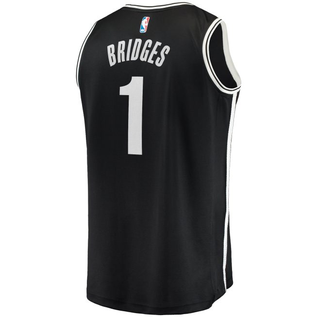 Mikal Bridges Brooklyn Nets Fanatics Big & Tall Fast Break Player Jersey - Black - Icon Edition - Image 3