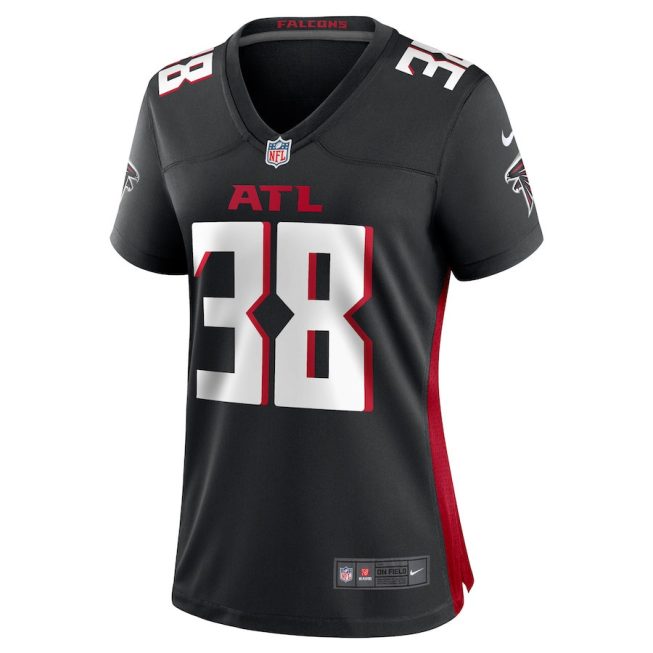 Arnold Tarpley III 38 Atlanta Falcons Women Game Jersey - Black - Image 2