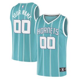 Charlotte Hornets Fanatics Fast Break Replica Custom Jersey - Icon Edition - Teal