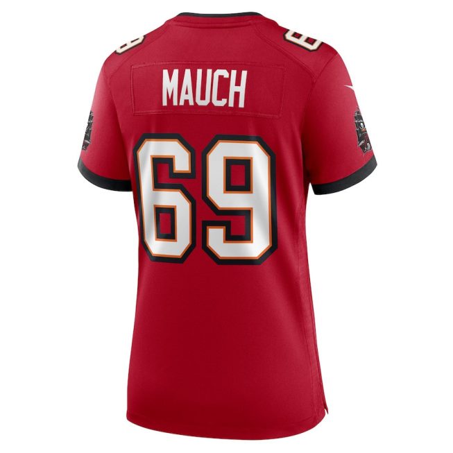 Cody Mauch 69 Tampa Bay Buccaneers Women Game Jersey - Red - Image 3