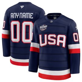 USA Active Player Custom Navy 2025 4 Nations Face-Off Stitched Jersey