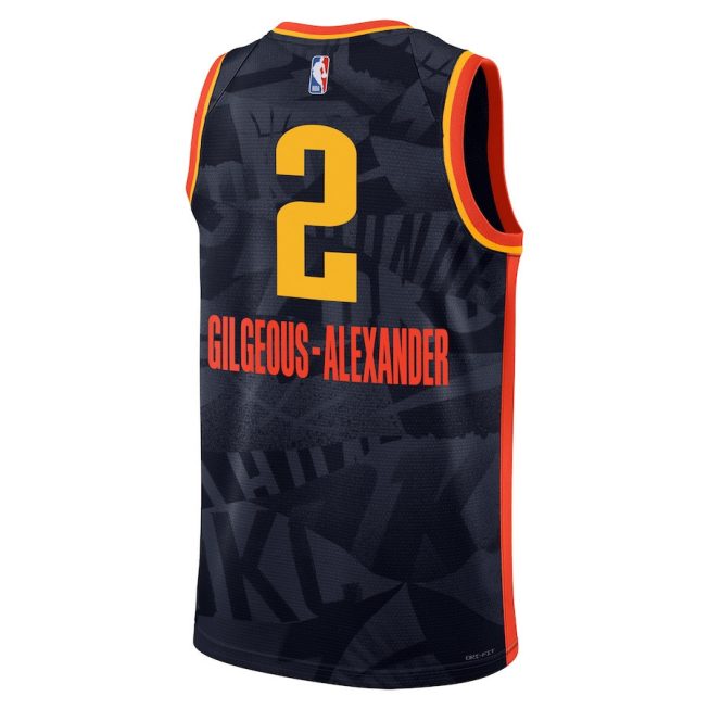 Shai Gilgeous-Alexander 2 Oklahoma City Thunder 2023/24 City Edition Swingman Jersey - Navy - Image 3