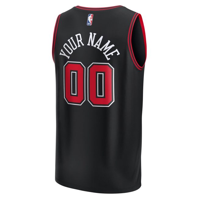 Chicago Bulls Fanatics Youth Fast Break Replica Custom Jersey - Statement Edition - Black - Image 3