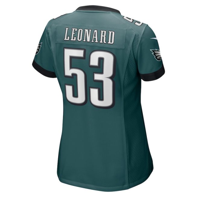 Shaquille Leonard 53 Philadelphia Eagles Women Game Jersey - Midnight Green - Image 3