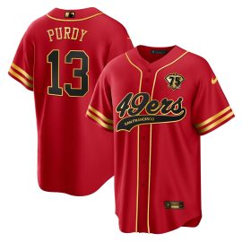 Brock Purdy 13 San Francisco 49ers Baseball Men Jersey - Black Red
