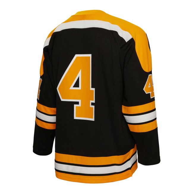 Bobby Orr Boston Bruins Mitchell & Ness Big & Tall 1971 Blue Line Player Jersey - Black - Image 3