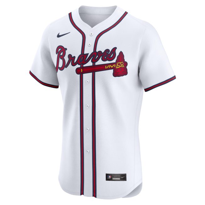 Atlanta Braves Home Elite Custom Jersey - White - Image 2
