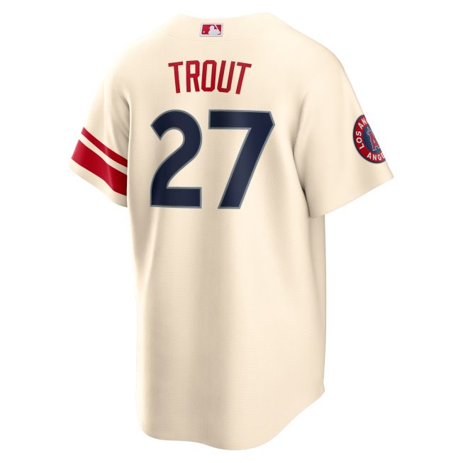 Mike Trout Los Angeles Angels City Connect Replica Player Jersey - Cream - Image 3