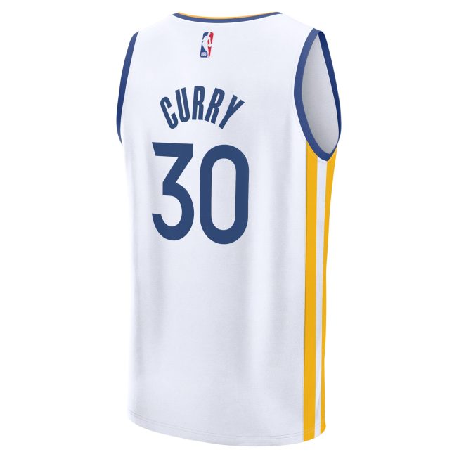 Stephen Curry Golden State Warriors Fanatics Fast Break Replica Player Jersey - Association Edition - White - Image 3