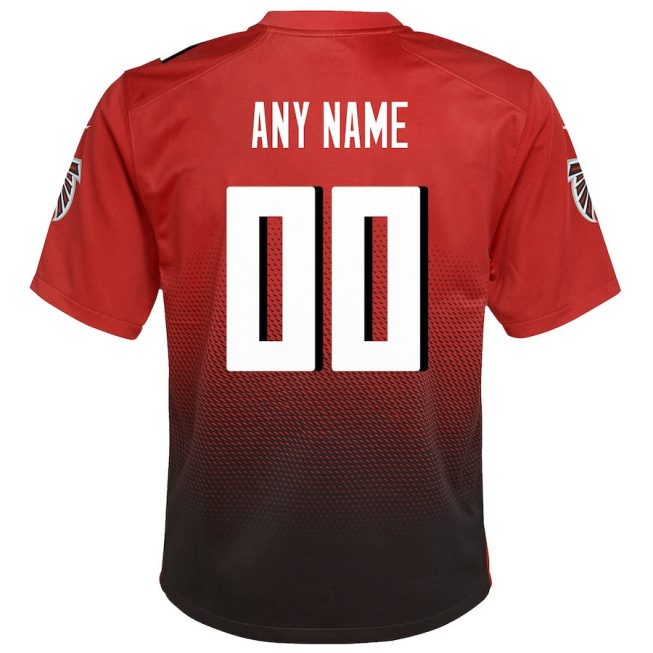 Atlanta Falcons Custom YOUTH Alternate Game Jersey - Red - Image 3
