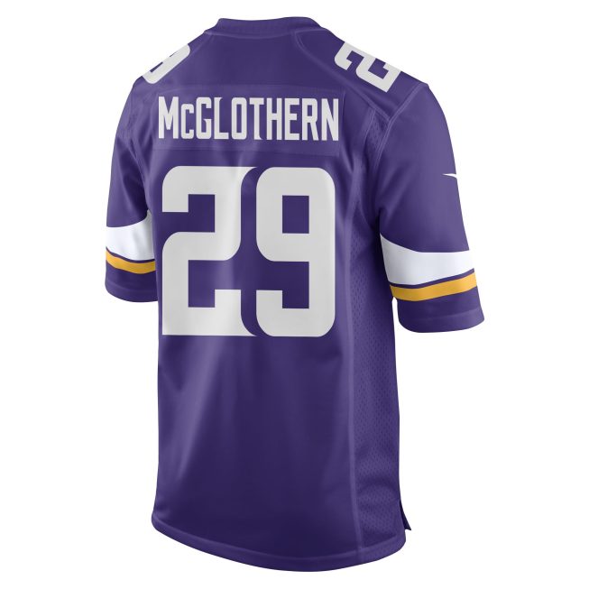 Dwight McGlothern 29 Minnesota Vikings Super Bowl LIX New Orleans Patch Game Men Jersey - Purple - Image 2