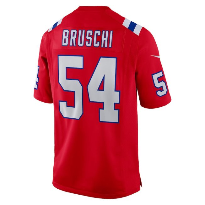 Tedy Bruschi 54 New England Patriots Men Retired Alternate Game Jersey - Red - Image 3