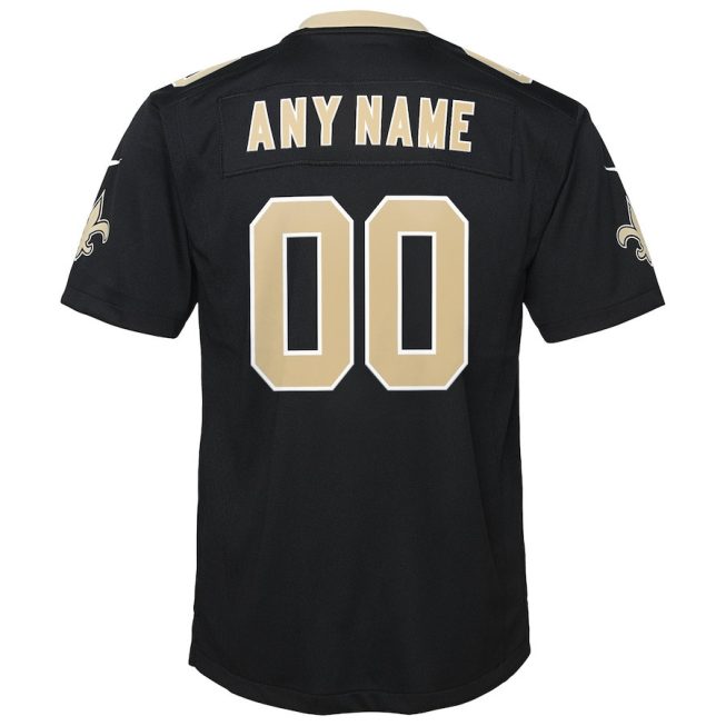 New Orleans Saints Custom Game YOUTH Jersey - Black - Image 3