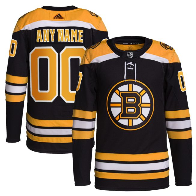 Boston Bruins Home Primegreen Authentic Custom Jersey - Black