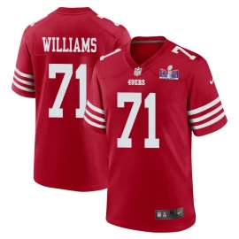 Trent Williams 71 San Francisco 49ers Super Bowl LVIII Patch Game Men Jersey - Scarlet