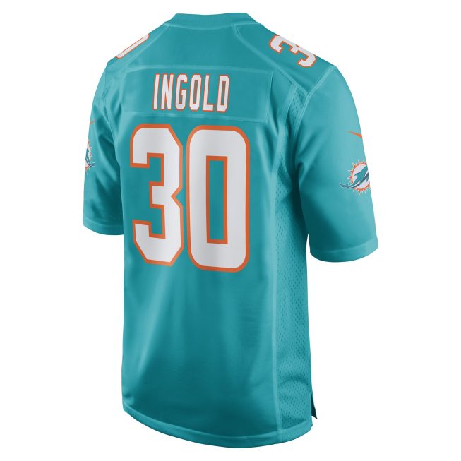 Alec Ingold Miami Dolphins Game Player Jersey - Aqua - Image 3