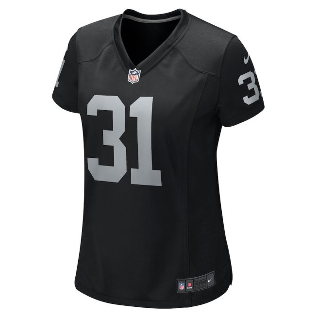 Brandon Facyson 31 Las Vegas Raiders Women Team Game Jersey - Black - Image 2