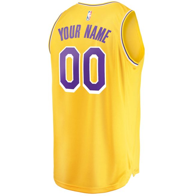 Los Angeles Lakers Fanatics Fast Break Custom Replica Jersey Gold - Icon Edition - Image 3