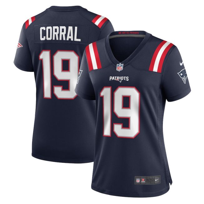 Matt Corral 19 New England Patriots Women Team Game Jersey - Navy