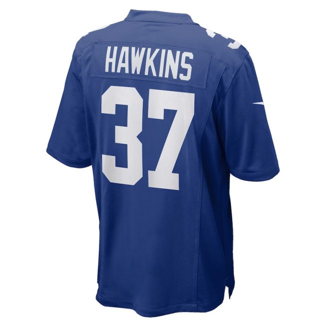 Tre Hawkins 37 New York Giants Men Team Game Jersey - Royal - Image 3