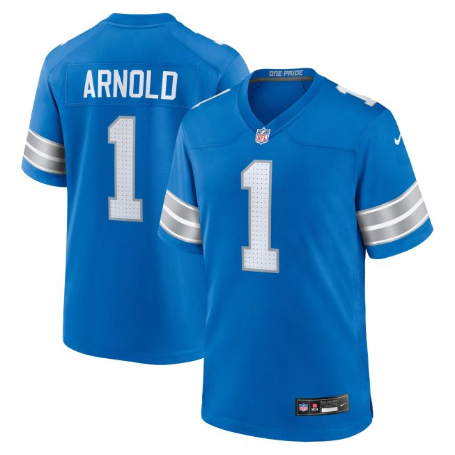 Terrion Arnold Detroit Lions 2024 Draft First Round Pick Player Game Jersey - Blue