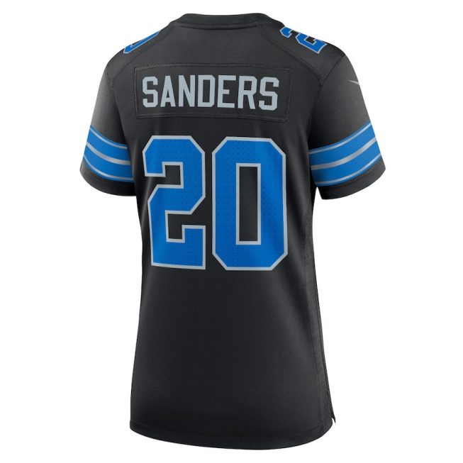 Barry Sanders 20 Detroit Lions Women's 2nd Alternate Retired Player Game Jersey - Black - Image 3
