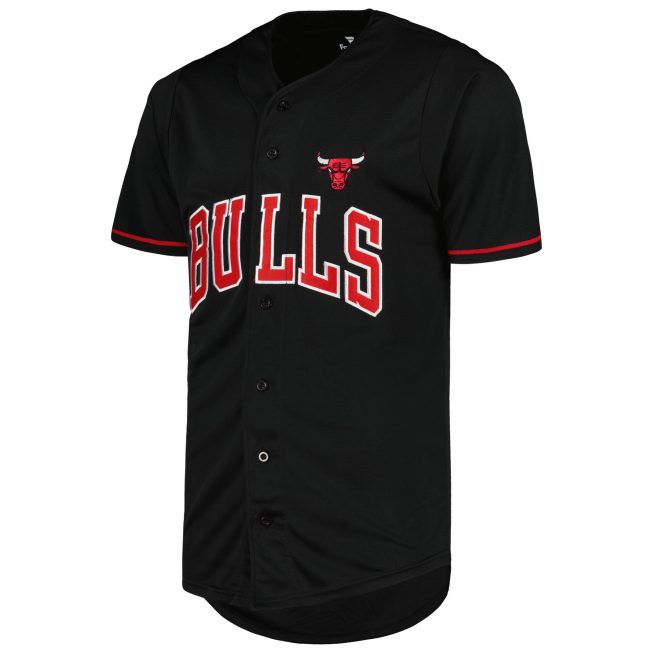 Chicago Bulls Fanatics Pop Baseball Jersey - Black - Image 2