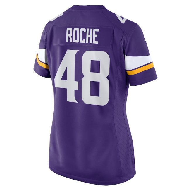 Quincy Roche 48 Minnesota Vikings Team Game Women Jersey - Purple - Image 3