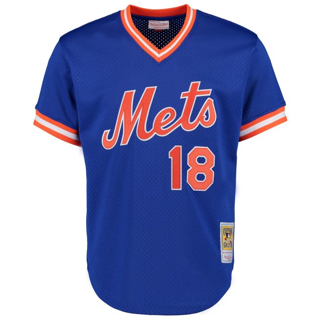 Darryl Strawberry New York Mets Mitchell & Ness Cooperstown Mesh Batting Practice Jersey - Royal - Image 2