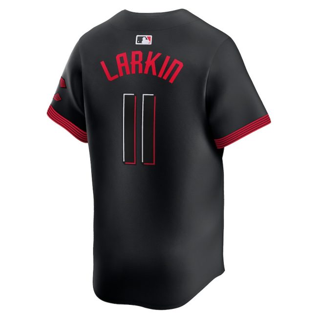 Barry Larkin 11 Cincinnati Reds City Connect Limited Player Men Jersey - Black - Image 3