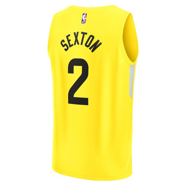 Collin Sexton Utah Jazz Fanatics Fast Break Replica Player Jersey - Icon Edition - Yellow - Image 3