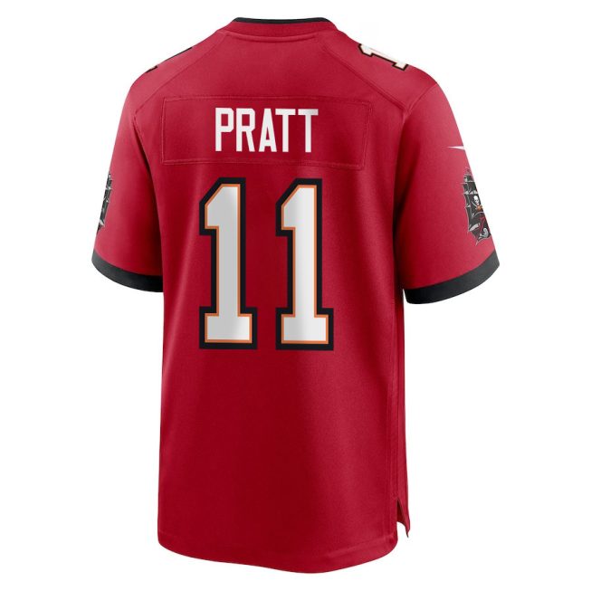 Michael Pratt 11 Tampa Bay Buccaneers Super Bowl LIX New Orleans Patch Game Men Jersey - Red - Image 2
