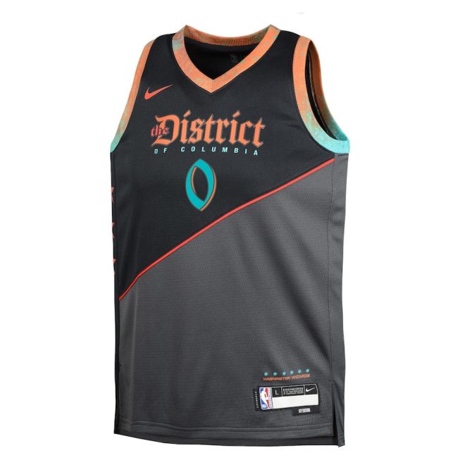 Bilal Coulibaly 0 Washington Wizards 2023/24 City Edition Swingman YOUTH Jersey - Black - Image 2