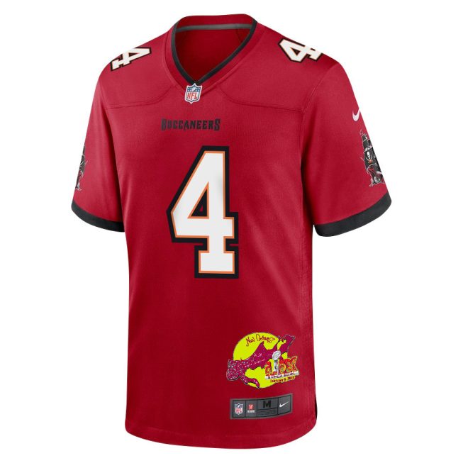 Chase McLaughlin 4 Tampa Bay Buccaneers Super Bowl LIX New Orleans Patch Game Men Jersey - Red - Image 3