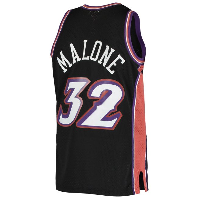 Karl Malone Utah Jazz Mitchell & Ness 2001/02 Hardwood Classics Swingman Jersey - Black - Image 3