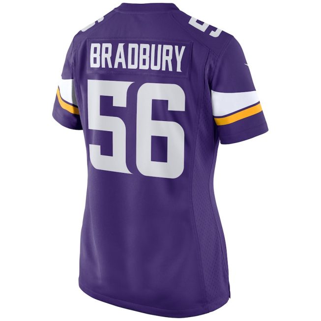 Garrett Bradbury 56 Minnesota Vikings Women Game Jersey - Purple - Image 3