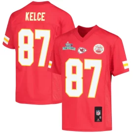Travis Kelce 87 Kansas City Chiefs Super Bowl LVII Champions Youth Game Jersey - Red
