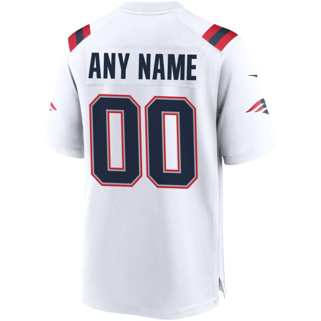 New England Patriots Custom Game Jersey - White - Image 3