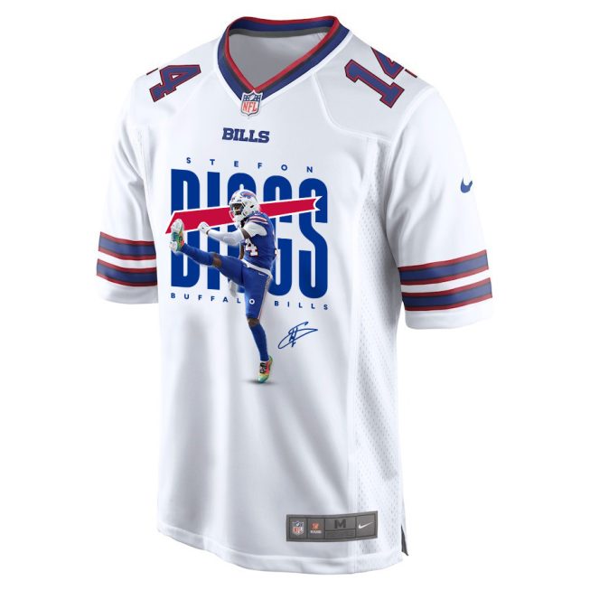 Stefon Diggs 14 Buffalo Bills Diggs Can Fly Game Men Jersey - White - Image 2
