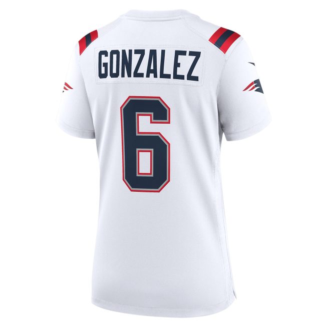 Christian Gonzalez New England Patriots Women's Game Jersey - White - Image 3
