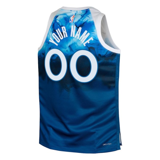 Minnesota Timberwolves 2023/24 City Edition Swingman Custom YOUTH Jersey - Blue - Image 3