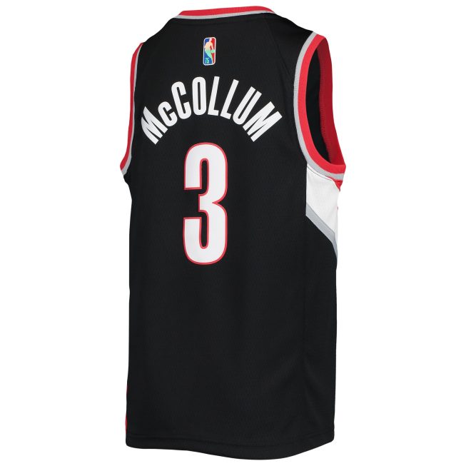 C.J. McCollum Portland Trail Blazers Youth 2021/22 Diamond Swingman Jersey - Icon Edition - Black - Image 3