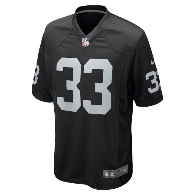Roderic Teamer 33 Las Vegas Raiders Men Game Jersey - Black - Image 2