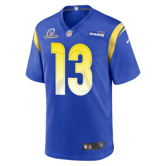Stetson Bennett 13 Los Angeles Rams 2023 Playoffs Patch Game Men Jersey - Royal - Image 2