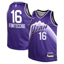 Simone Fontecchio 16 Utah Jazz 2023/24 City Edition Swingman YOUTH Jersey - Purple