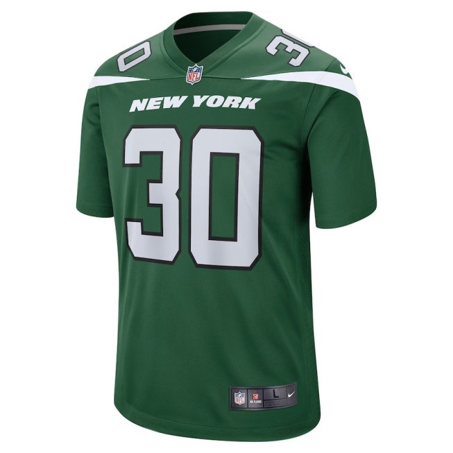 Michael Carter II 30 New York Jets Men Game Jersey - Gotham Green - Image 2