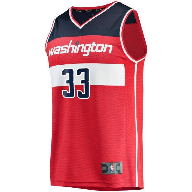 Kyle Kuzma Washington Wizards Fanatics Fast Break Replica Jersey - Icon Edition - Red - Image 2