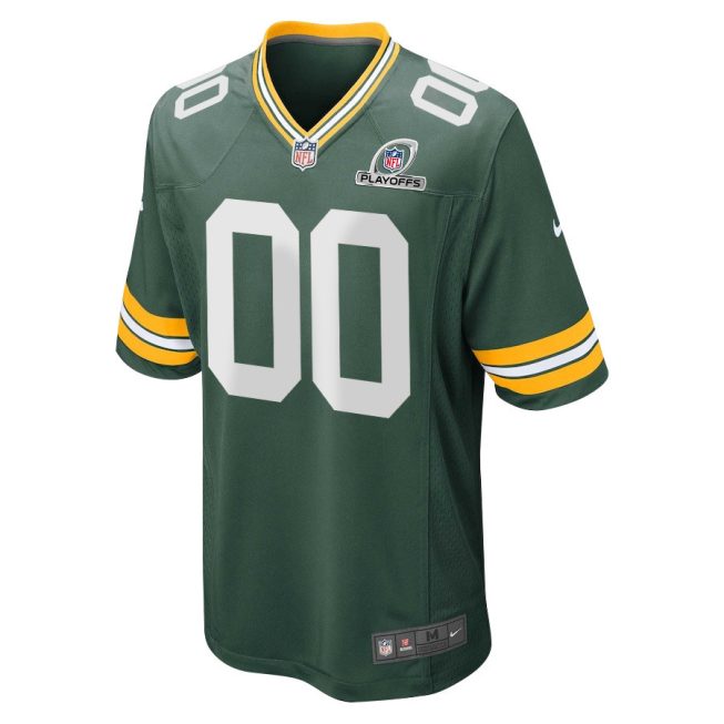 Green Bay Packers 2023 Playoffs Patch Game Men Custom Jersey - Green - Image 2